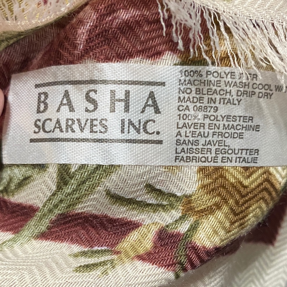 Bash’s Scarves Inc. vintage Floral Paisley Scarf in Burgundy green and Cream - Picture 2 of 16